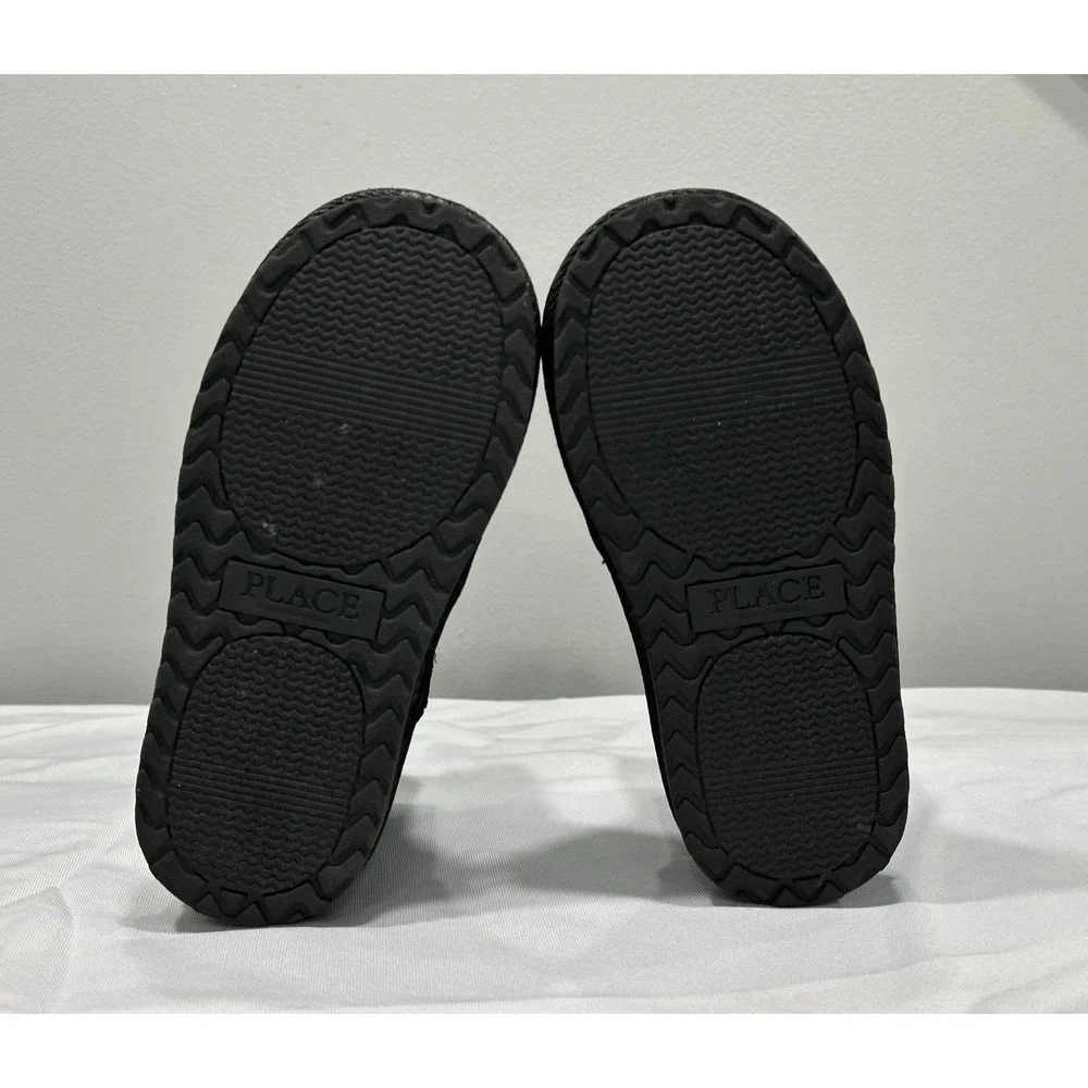 Children's‎ Place Girls Cozy slip on Black Faux Fur boots Size 12 Like New